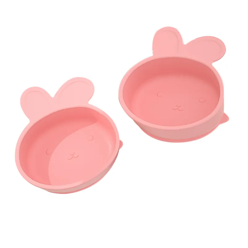 Nouveau Design bol d'alimentation pour bébé de qualité alimentaire bol à succion en Silicone personnalisé bol à lapin