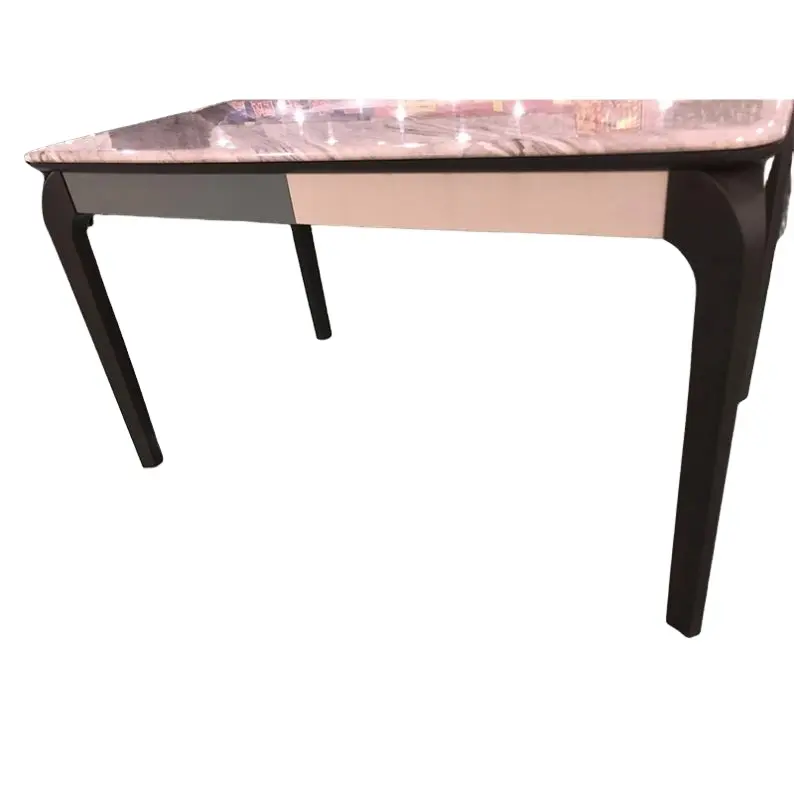 Mesa de comedor con base metálica de hierro mesa de banquete restaurante cocina moderna