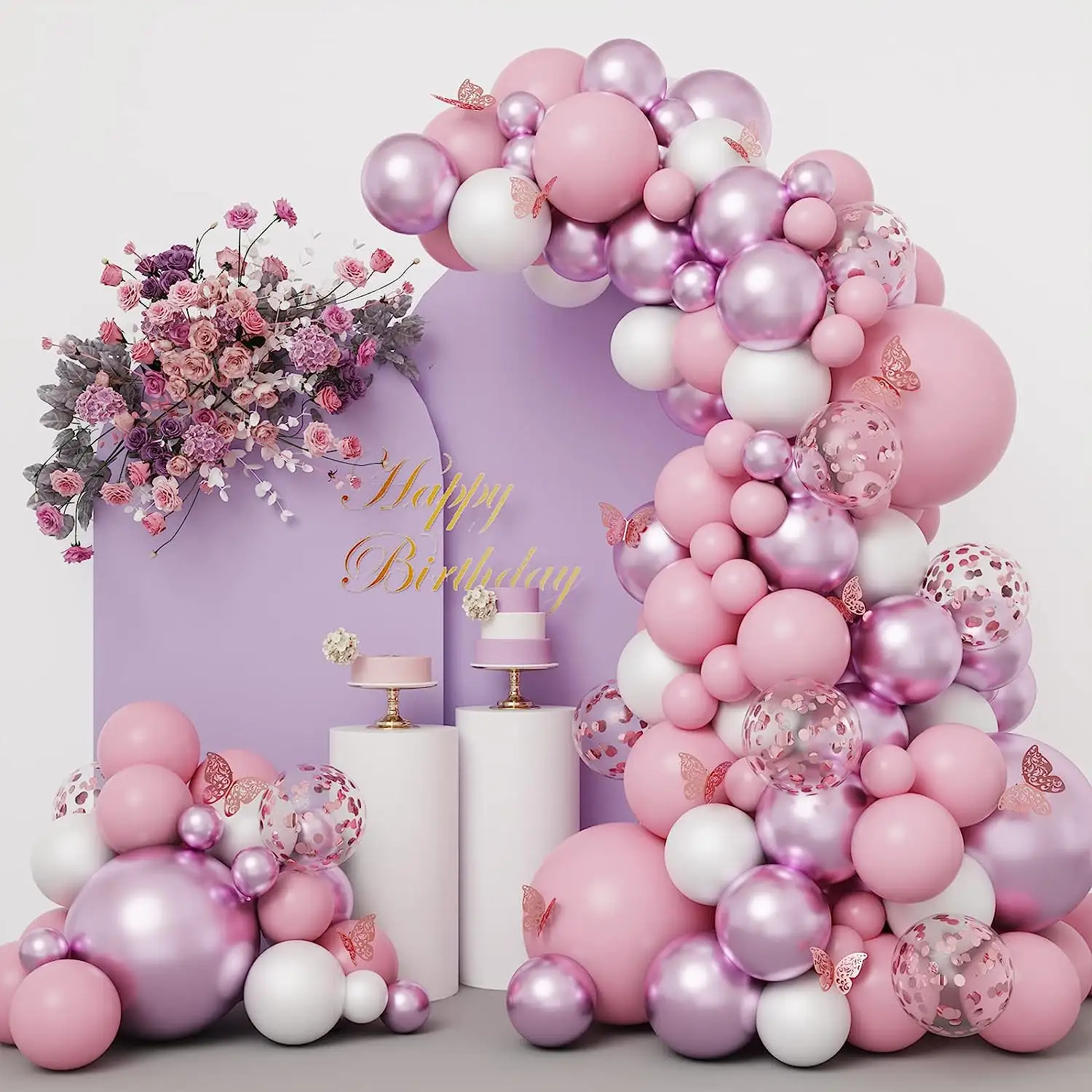 Set di decorazioni per feste con palloncino per bambini arancione kit per arco con ghirlanda di natale grande palloncini