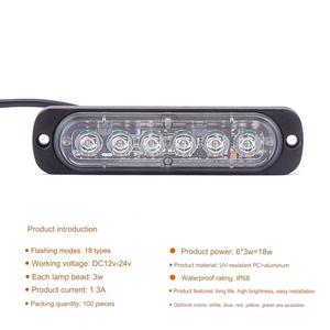 ไฟเตือนแอลอีดี1W 3W เตือนการจราจรไฟกระพริบ LED รถบรรทุกฉุกเฉินรถยนต์6 LED - Product Image 2