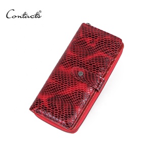 顶级蛇皮皮革女钱包带手机口袋dropship Contact带RFID阻挡功能的女士钱包 - Product Image 1