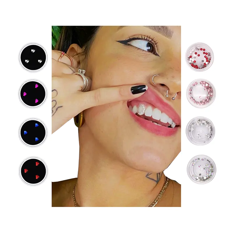 Настраиваемый набор зубных драгоценных камней с логотипом и кристаллами swarovskit, Алмазный зубной камень, блестящий зуб, драгоценные камни