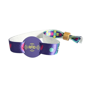 <span class=keywords><strong>2025</strong></span> yenilikler Polyester lazer farklı kod kumaş RFID süblimasyon bileklik ile etkinlik için bilet olarak yuvarlak sert PVC etiketi