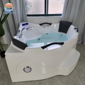Cheap Freestanding Waterfall Whirlpool Bath Tub Massage Hot Tub Bathtub for 2 Person
