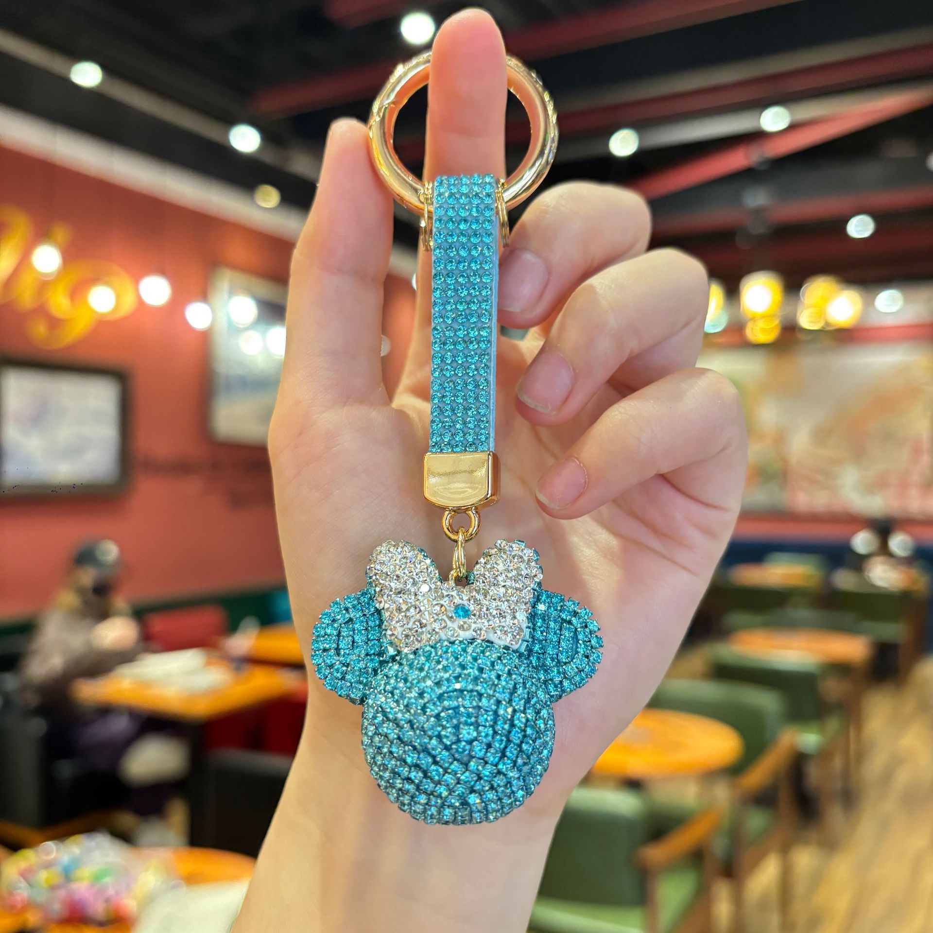 Cadena de garra con cabeza de Mickey - Azul