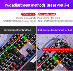 104-Key Wired RGB Gaming Mechanical Desktop <strong>Keyboard</strong> with Knob Multifunction PC <strong>Keyboard</strong> - Product Image 4