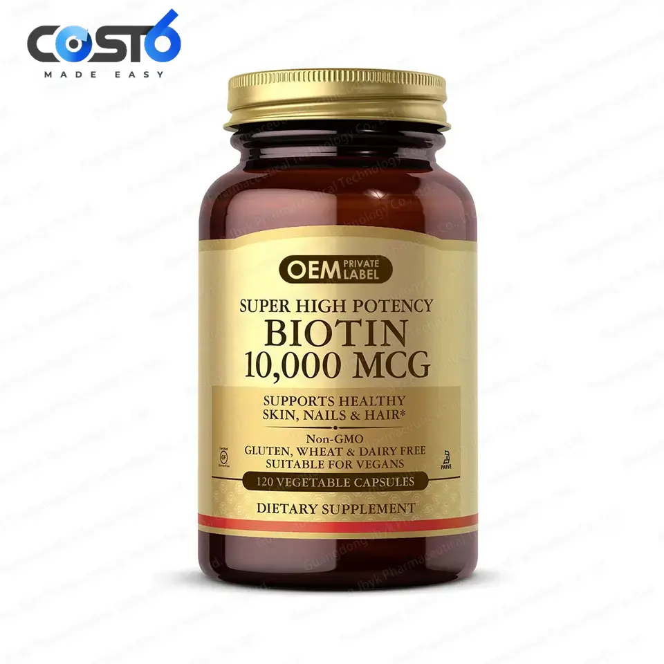 Suplemento de biotina OEM com vitamina e colágeno para cabelo, unhas e suplemento dietético de crescimento da pele