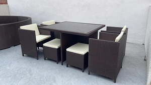 Outdoor Garden Furniture Sets <strong>Patio</strong> Rectangular/Square/<strong>Round</strong> Shape Table and Dining Chairs Set - Product Image 6