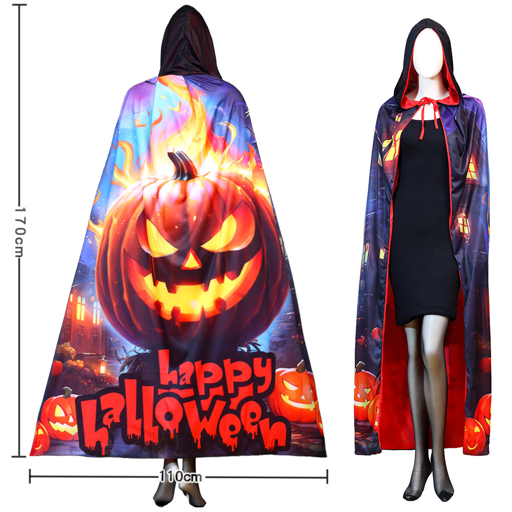 Flame Pumpkin Cloak-Large
