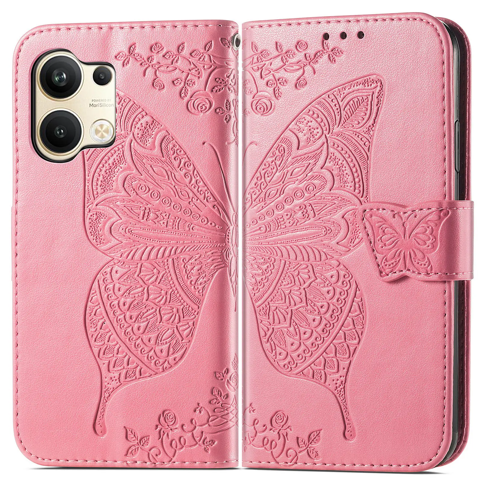 Фабричная доставка, высококачественный кожаный чехол-бумажник с рисунком бабочки для oppo Reno10 Pro Reno9 pro Чехол для телефона