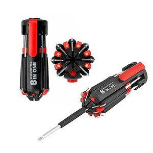ポータブル8 in 1多機能ドライバーツールセットLEDトーチ精密ツールセット - Product Image 1
