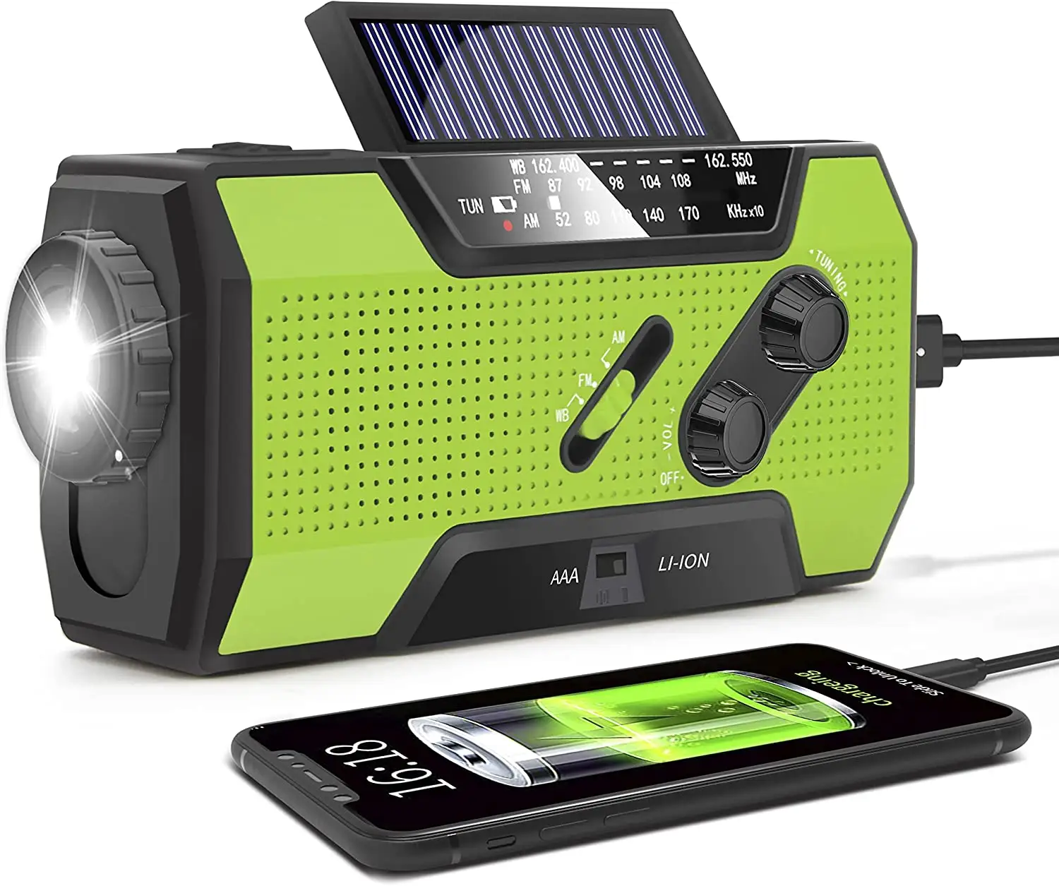 Fabbrica vendita diretta solare Fm Radio portatile di emergenza ricaricabile torcia a LED