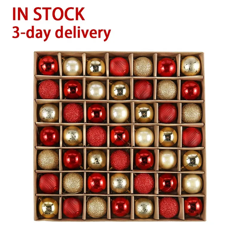 EAGLEGIFTS 30 millimetri 49pcs rosso e oro A Buon Mercato di Plastica Acrilico sfere dell'albero di Natale ornamenti bagattella