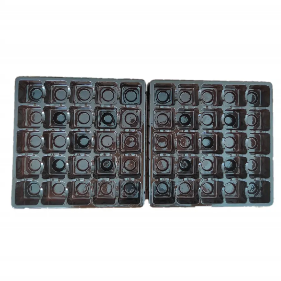 Customized vacuum forming 25 cavity Pet plastic blister chocolate insert packaging box tray