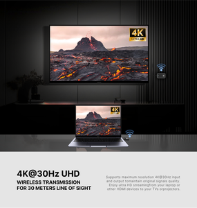HOOMC 4K inalámbrico HDMI Plug and Play compatible con transmisor y receptor HDMI inalámbrico 5GHz para transmisión de video - Product Image 5