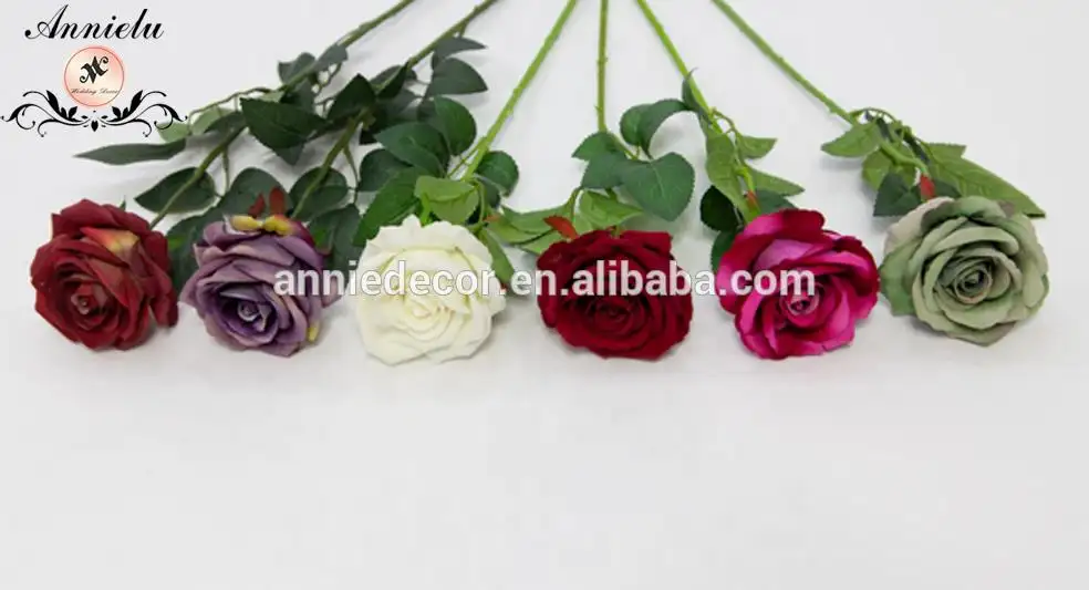 Wholesale Decoration Artificial Flower, Single 75CM Long Stem Silk Rose Faux Flower for Home Wedding Party Decoration