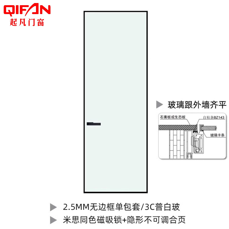 Flat hidden frame door/㎡
