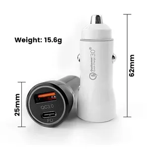 OEM <strong>38W</strong> PD QC3.0 Fast Car Charging Dual Usb A+C Car <strong>Charger</strong> Adapter 2 Usb Port Smart Car <strong>Charger</strong> for iPhone Samsung Mobile Phone - Product Image 6