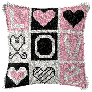 ラッチフックキットDIY枕カバー手工芸品プリント刺Embroideryセットかぎ針編み針仕事工芸品 - Product Image 3