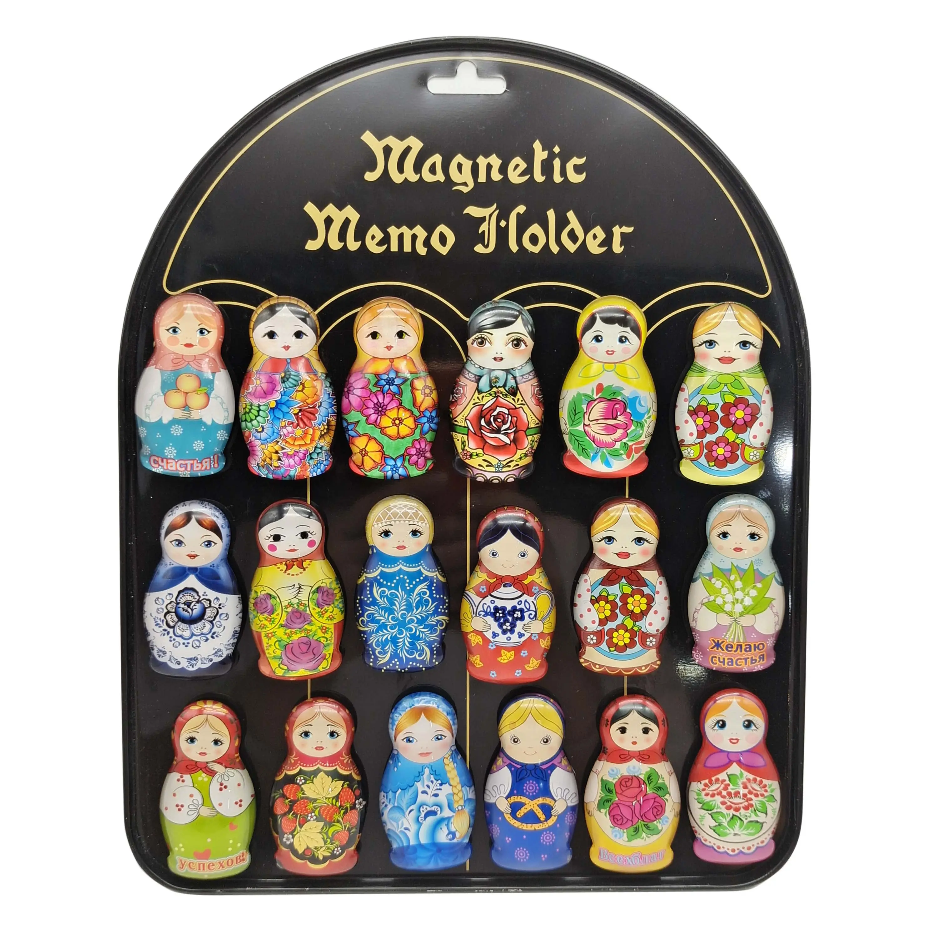 Aimant de réfrigérateur en verre personnalisé poupées russes Matryoshka poupée bonheur arbre de noël aimants de Style marbre aimant