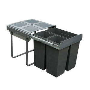 Cubo de basura integrado para cocina WELLMAX, contenedor de clasificación de polvo deslizante, cubo de basura extraíble de reciclaje moderno - Product Image 5