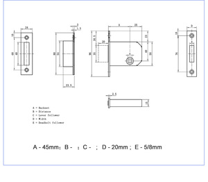 Nhà máy-bền a45zdf chống trộm Lỗ mộng khóa Key unloack chết Bolt cho cửa thép bằng gỗ nhôm sắt kẽm vật liệu kim loại - Product Image 5