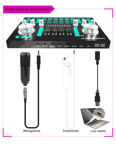 DAYMIC Studio Sound card microfono PC Kit di Microfone con interfaccia Audio Mixer Audio 48V per canto di apparecchiature di trasmissione in diretta - Product Image 5