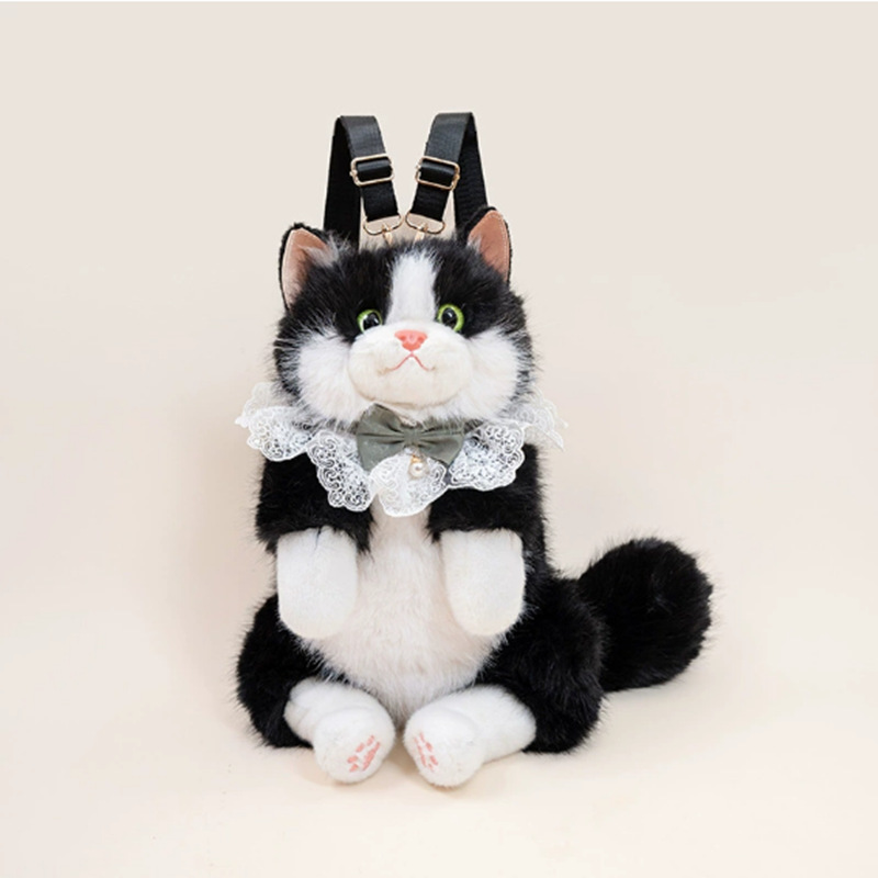 Black cat carrier with scarf