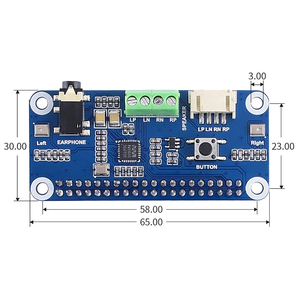 <strong>Raspberry</strong> <strong>Pi</strong> Hi-Fi Sound Card HAT WM8960 Stereo Encoding Decoding Play Record Directly Drive Speakers for <strong>Pi</strong> 4B 3B+ 3B Zero