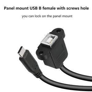 สายเคเบิลเครื่องพิมพ์ USB C TO USB B ชนิด C ตัวผู้ไปยัง USB B สายต่อแผงตัวเมียติดตั้งพร้อมรูสกรูสำหรับแล็ปท็อป Printer-50cm - Product Image 3
