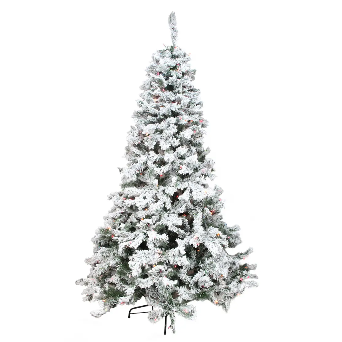 7ft 7.5ft 8ft 9ft 10ft 12ft 15ft 16ft Pre illuminato grande led artificiale bianco natale floccato albero di neve con luci decorazioni per esterni