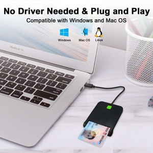 เครื่องอ่าน CAC USB C การเข้าถึงทั่วไปเครื่องอ่านการ์ดเข้ากันได้กับ Win Mac OS และ Linux - Product Image 2