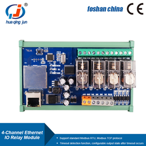 Huaqingjun 4-Channel Ethernet Relay Module <strong>Inputs</strong> <strong>Outputs</strong> Modules RJ45 <strong>Modbus</strong> TCP LAN IO Modules for PLC