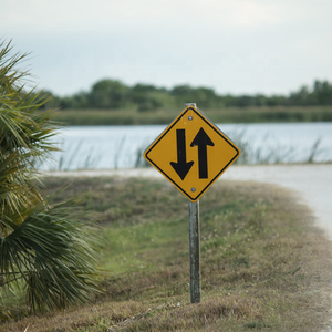 Customized High Quality Caution Road Safety Signs Reflective Two-<strong>way</strong> lane Traffic Safety Road <strong>Way</strong> Warning Signs For Outside - Product Image 5