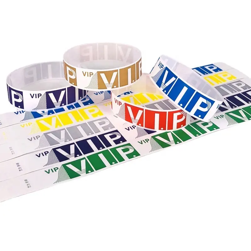 Papier de glisse jetable étanche billets bracelets Id Band imprimante Tyvek bracelet avec Logo personnalisé pour l'activité