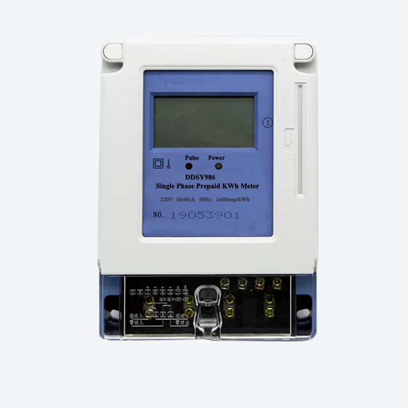 Compteur de jeton électronique portable, compteur de puissance monophasé, pré-équilibré, en KWH, carte IC, accès uniquement, Us 0.4% ib