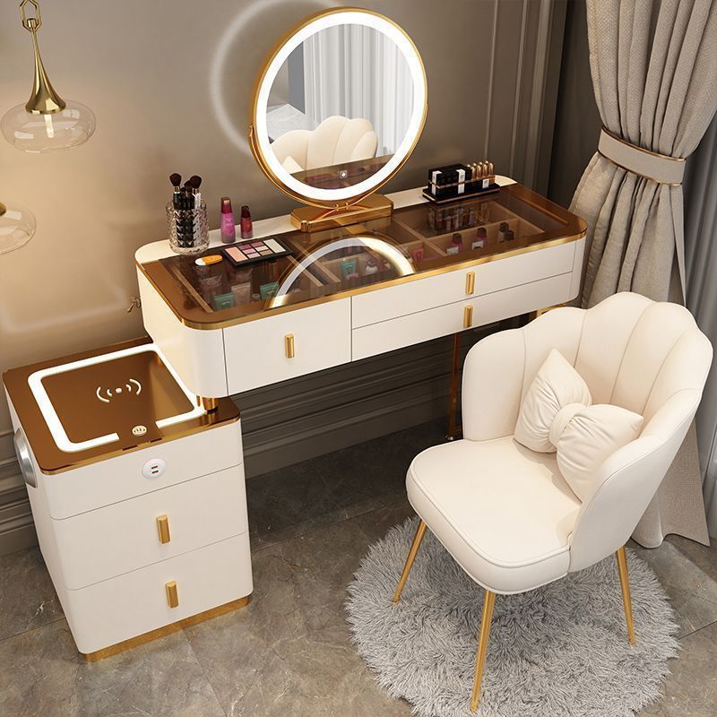Platinum 100 Table+miroir+armoire+chaise pétale