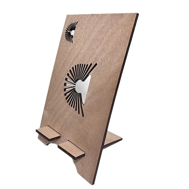 अलग-अलग लेजर कट लकड़ी के मोबाइल फोन धारक लकड़ी के डिस्प्ले स्टैंड को अनुकूलित करें और लकड़ी का स्टैंड बुक करें