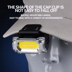Süper parlak 800 lümen COB LED far ABS plastik dijital ekran kırmızı işık manyetik bilgisayar kamp kafa lambası IP65 klip şapka - Product Image 6