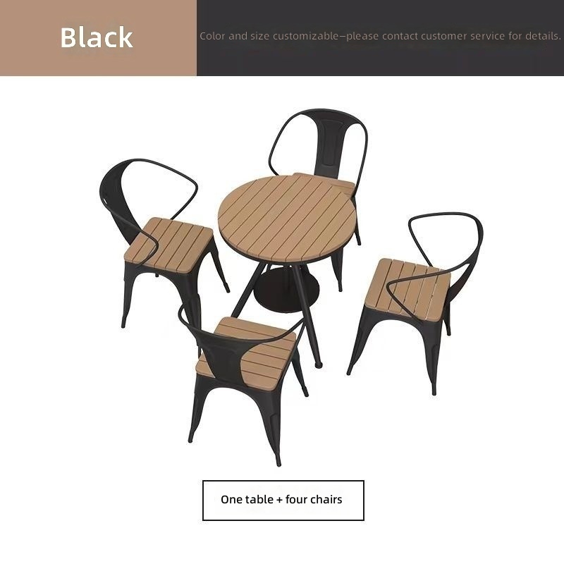 One table and four chairs-black