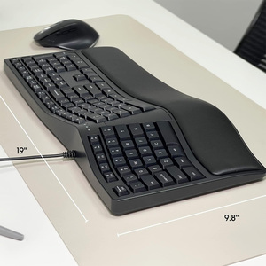 Business Office Ergonomic <strong>Keyboard</strong> with Wrist Rest USB Wired <strong>Keyboard</strong> 110 Keys Split <strong>Keyboards</strong> for PC <strong>Computer</strong> Notebook Laptop