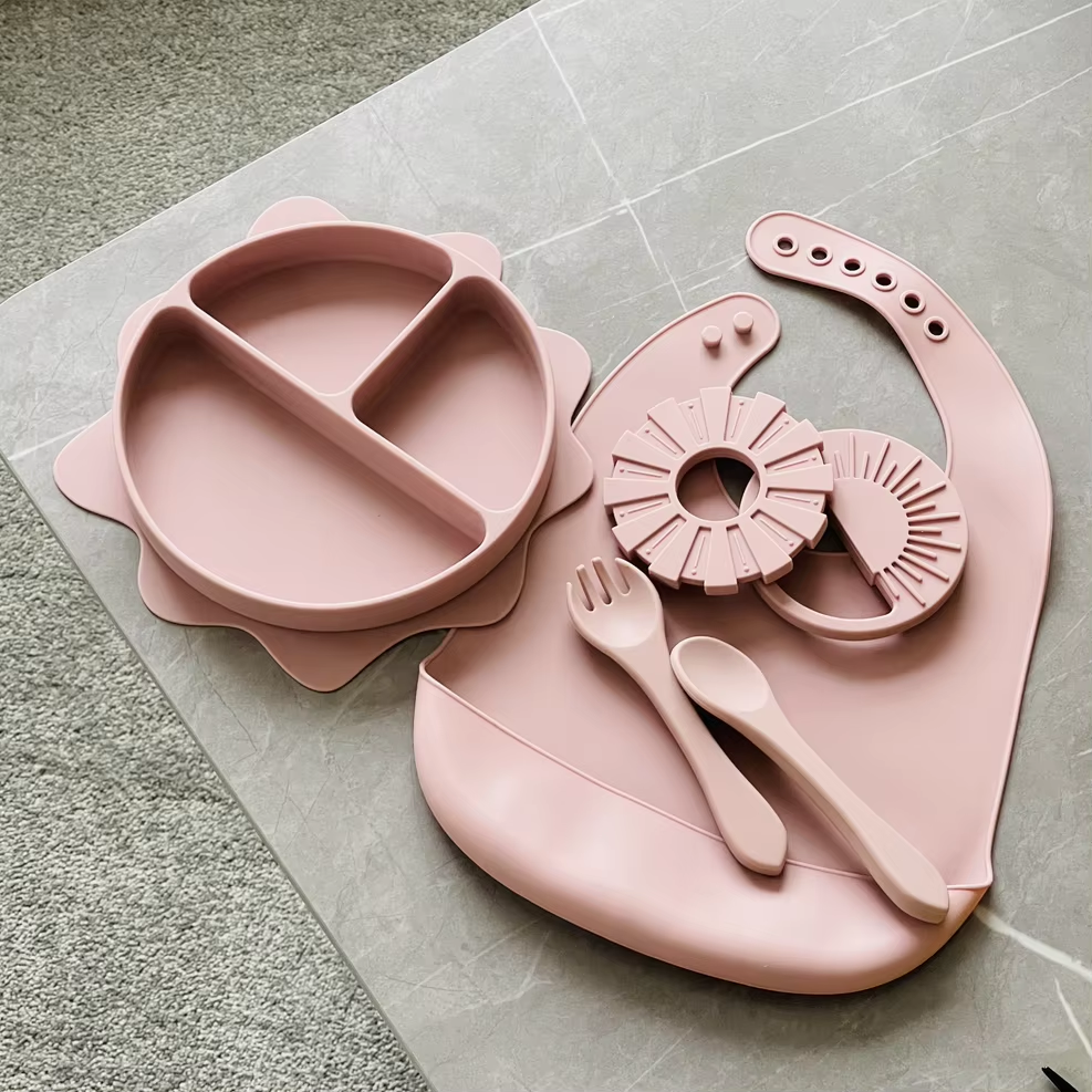 Set d'assiettes soleil | mauve pâle