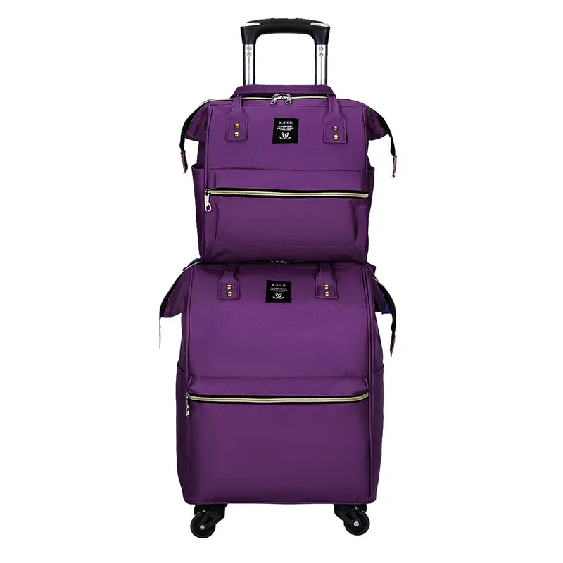रंगीन कस्टम सामान सेट यात्रा सामान बैग 18 "इंच ट्राली बैग वियोज्य ट्राली बैग किट 4 के साथ 360 डिग्री स्पिनर