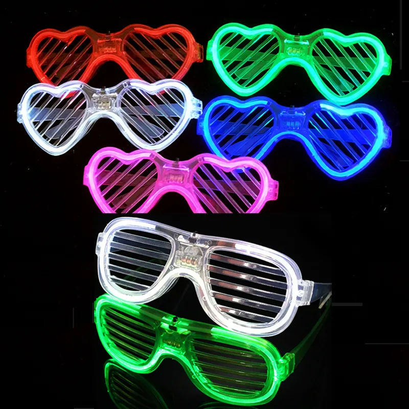 Gafas de sol que brillan en la oscuridad para niños y adultos, lentes de sol con luz LED de 6 colores