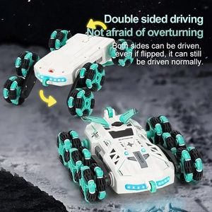 Six Wheel Drive Remote Control <strong>RC</strong> Stunt Car Double Sided Driving with 360 Drift <strong>LED</strong> Lights Spray System and Rechargeable Battery