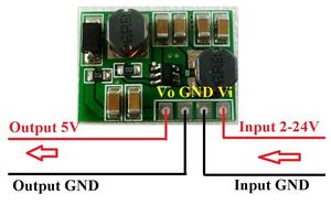 DD2412SA_5V*5 2 in 1 <strong>input</strong> 2-24V <strong>output</strong> 5V DC-DC Step-up Step-down Converter Power Supply <strong>Module</strong> for Solar charger mobile power - Product Image 3