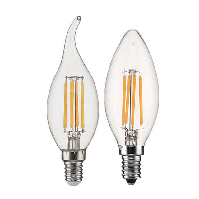 360 angolo del fascio C35/B10 4000K 5000K senza sfarfallio E12 candelabri Base candela lampadina a filamento led