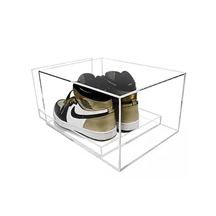 Boîte à chaussures classique, transparente en acrylique, personnalisé en usine, livraison gratuite