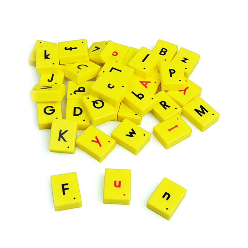 Juguetes Educativos de plástico con letras magnéticas en inglés, juego de 52 letras del alfabeto