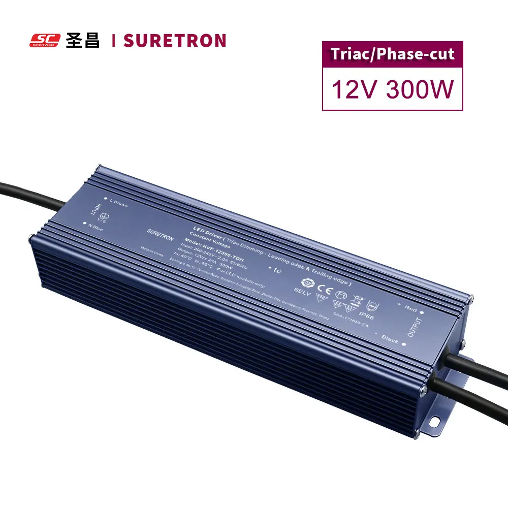 300W Spannung Triac Dimmbare 12V 24V Strom versorgung LED-Treiber für LED-Straßen laterne Beleuchtungs licht